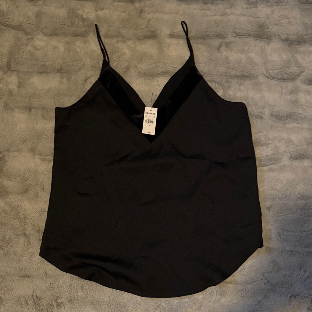 Express Black Camisole with velvet trim